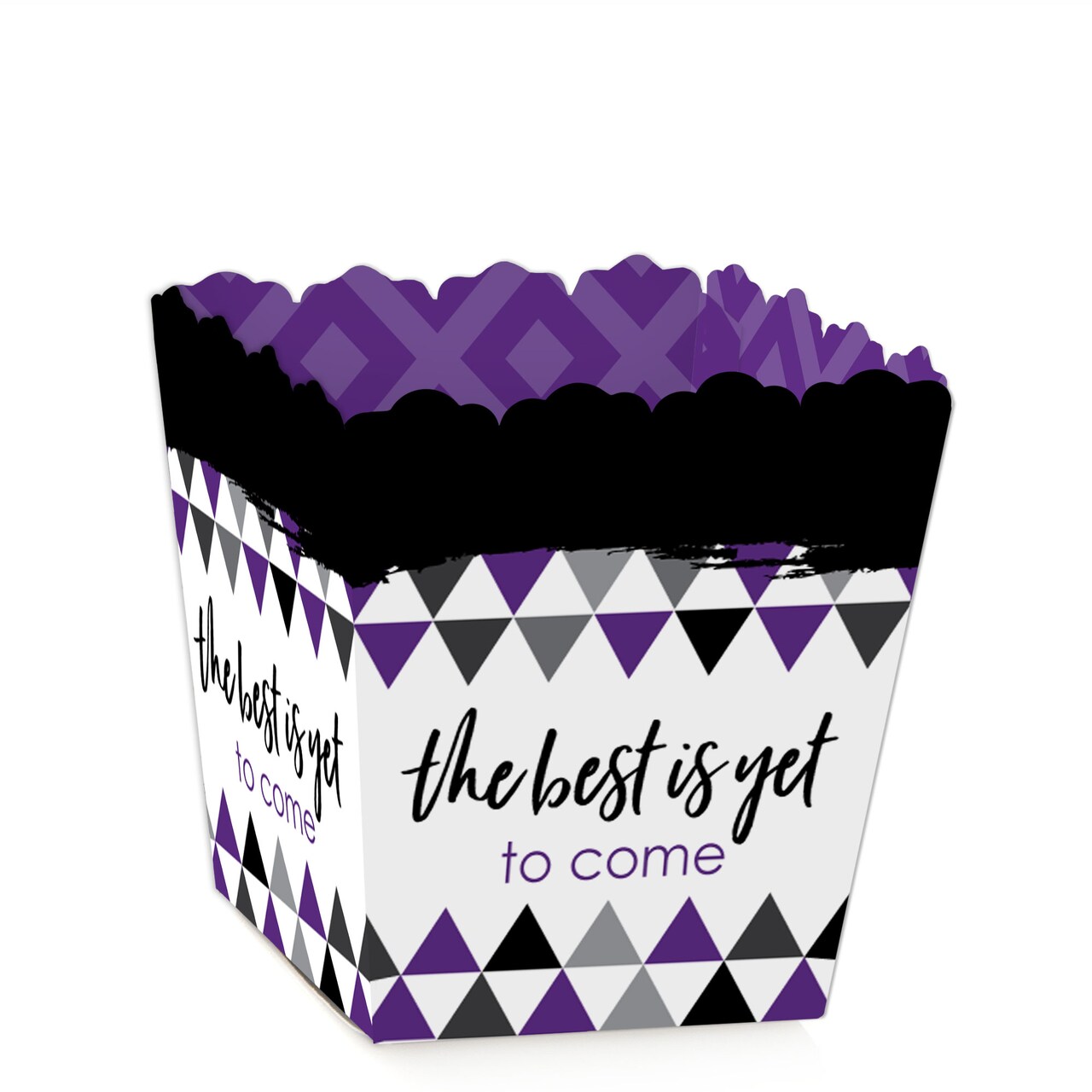 Big Dot of Happiness Purple Grad - Best is Yet to Come - Party Mini Favor Boxes - Purple Graduation Party Treat Candy Boxes - Set of 12